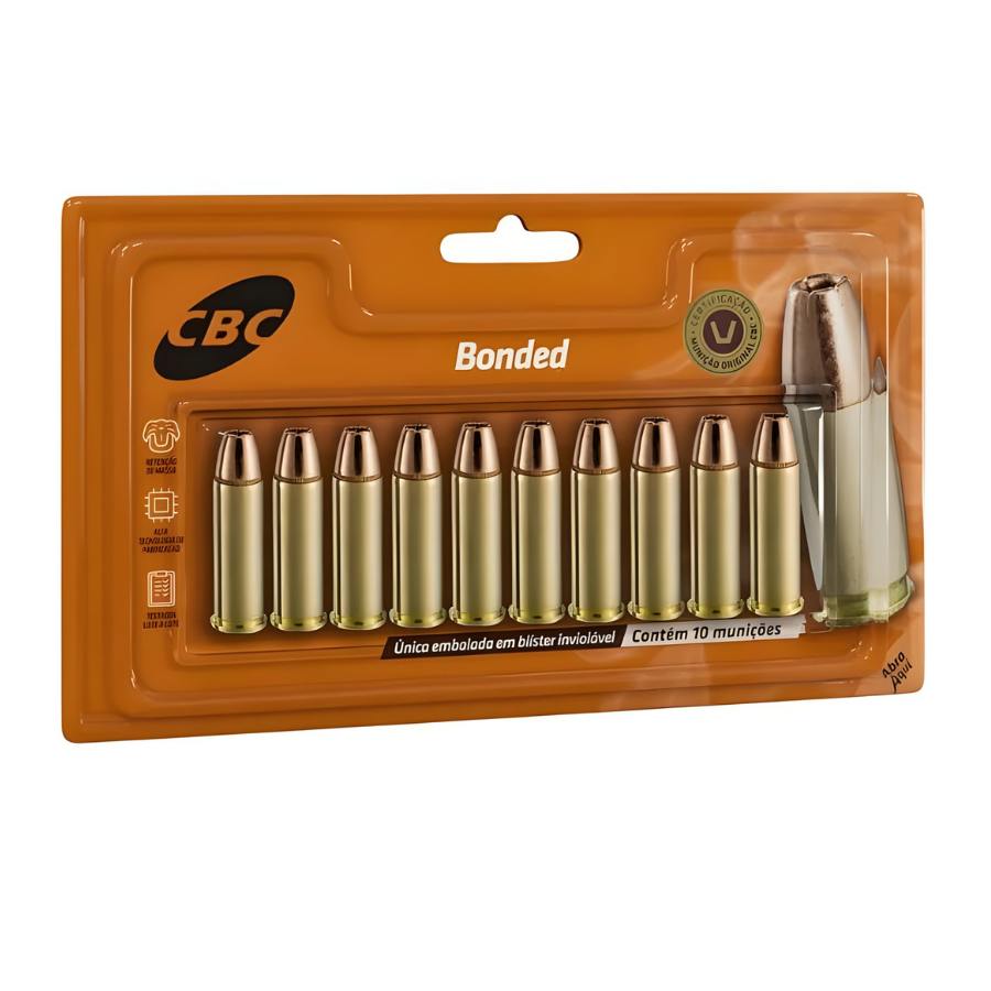 MUNIÇÃO CBC .38 SPL EXPO +P+ 124GR BONDED